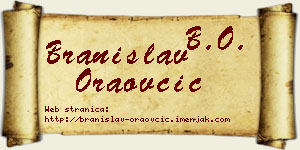 Branislav Oraovčić vizit kartica